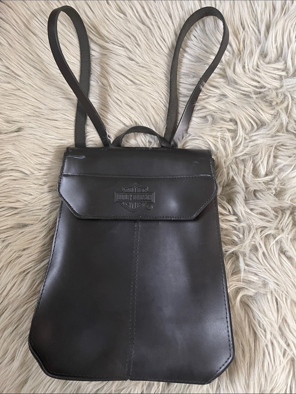 Harley-Davidson Black Leather Backpack - Picture 2 of 7